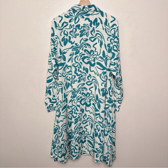 Threadbare Womens Large Turquoise Midi Shirt Dress - Picture 11 of 12